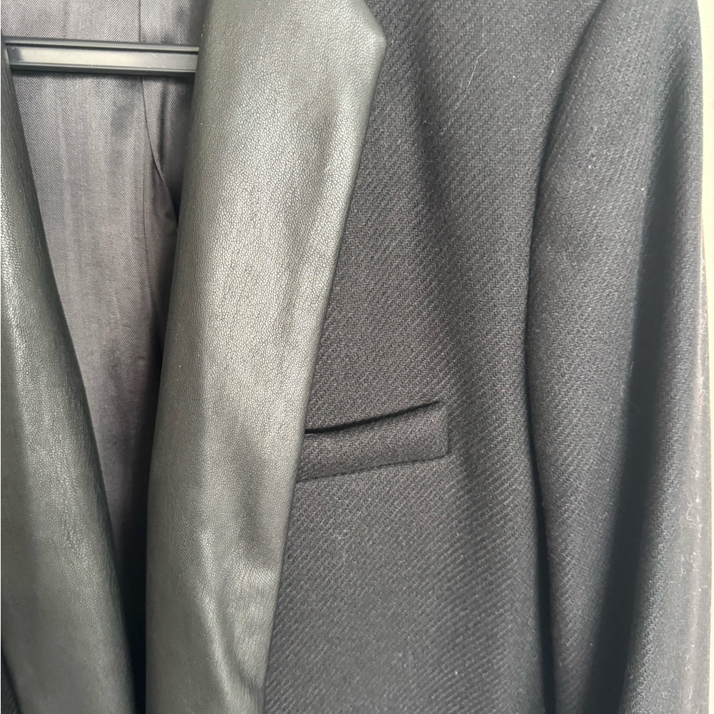 Zara Black Blazer with Leather Trim - Picture 5 of 13